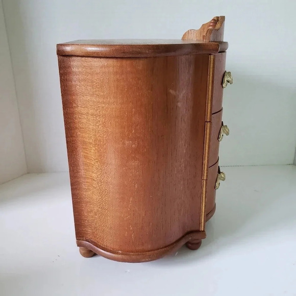 Vintage Schmid Bros Inc Musical Wooden Jewelry Chest,Tune No.201 Love Story. - Picture 2 of 13